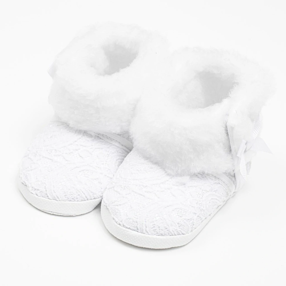 Kojenecké zimní krajkové kozačky New Baby 0-3 m bílé, vel. 116/122