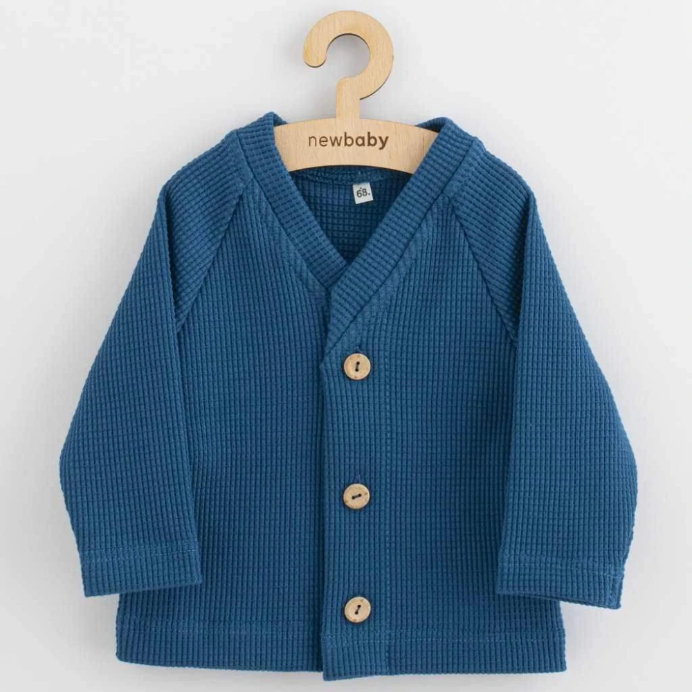 Kojenecký kabátek na knoflíky New Baby Luxury clothing Oliver modrý, vel. 68 (4-6m)