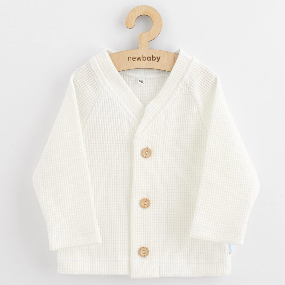 Kojenecký kabátek na knoflíky New Baby Luxury clothing Oliver bílý, vel. 80 (9-12m)