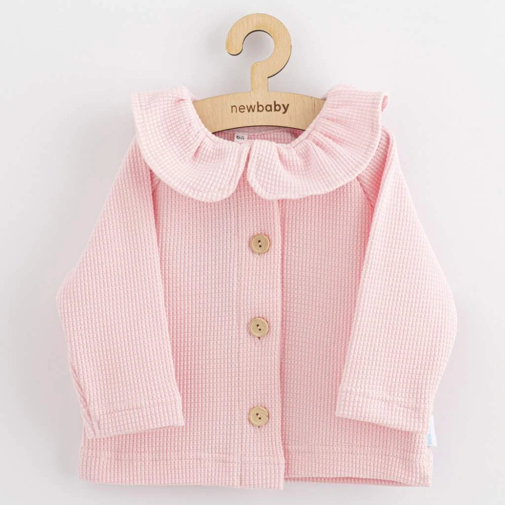Kojenecký kabátek na knoflíky New Baby Luxury clothing Laura růžový velikost 86 (12-18m)