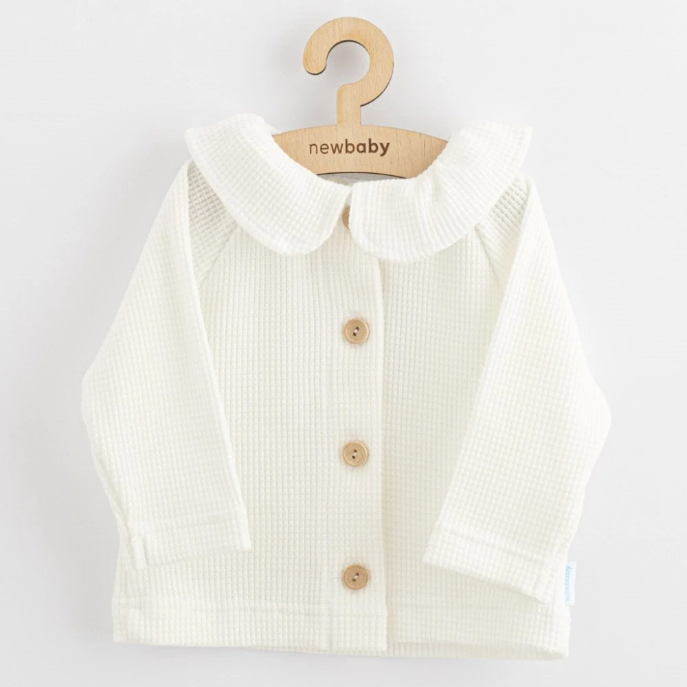 Kojenecký kabátek na knoflíky New Baby Luxury clothing Laura bílý, vel. 92 (18-24m)