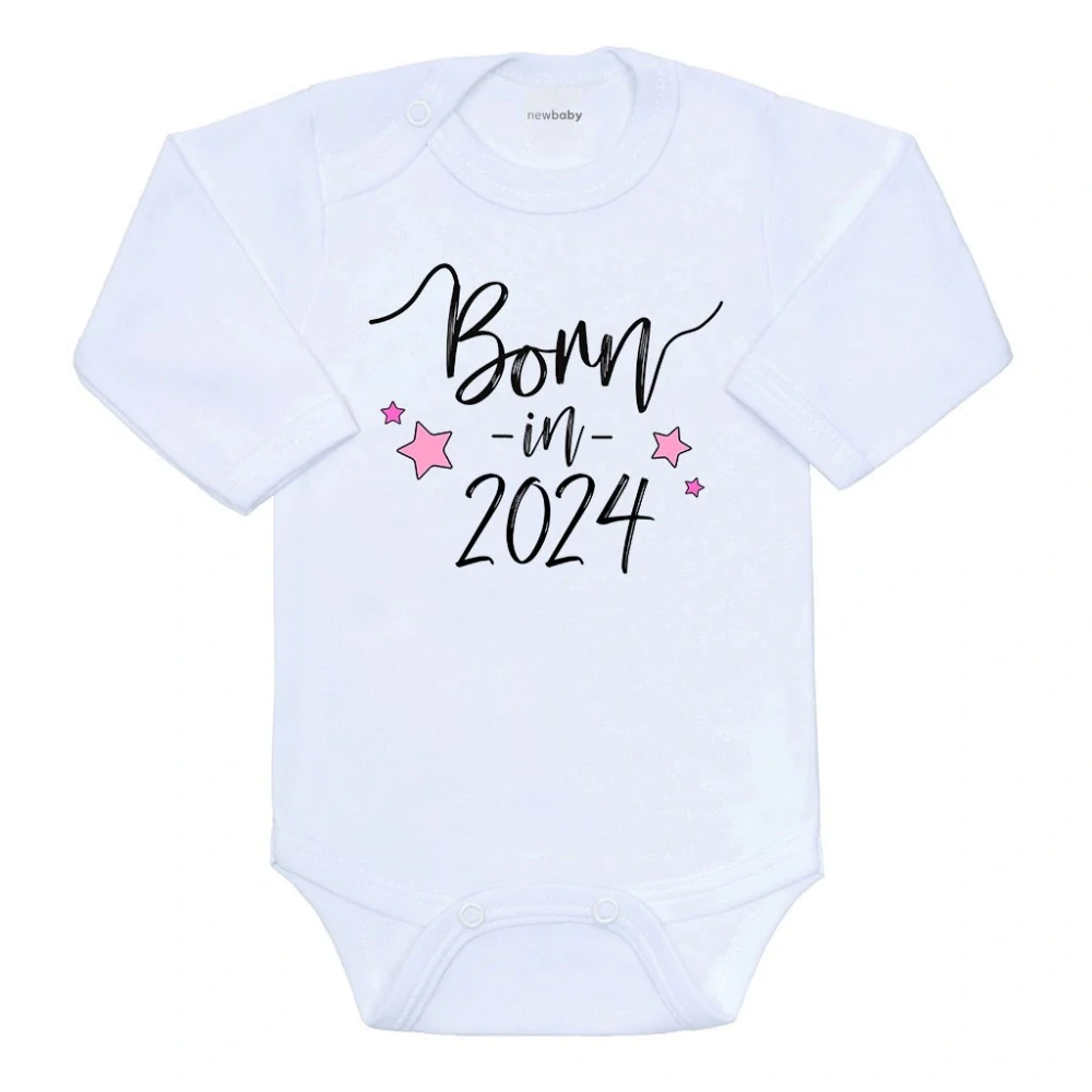 Body s potiskem New Baby Born in 2024 růžové velikost 68 (4-6m)