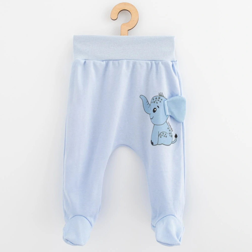 Kojenecké bavlněné polodupačky New Baby Happy Elephant blue