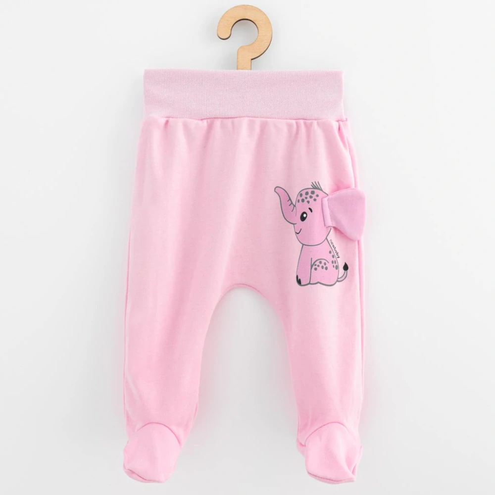 Kojenecké bavlněné polodupačky New Baby Happy Elephant pink velikost 74 (6-9m)