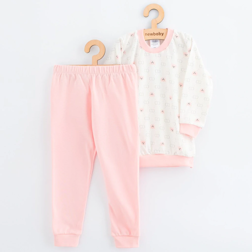Dětské bavlněné pyžamko New Baby pink bear, vel. 128/134
