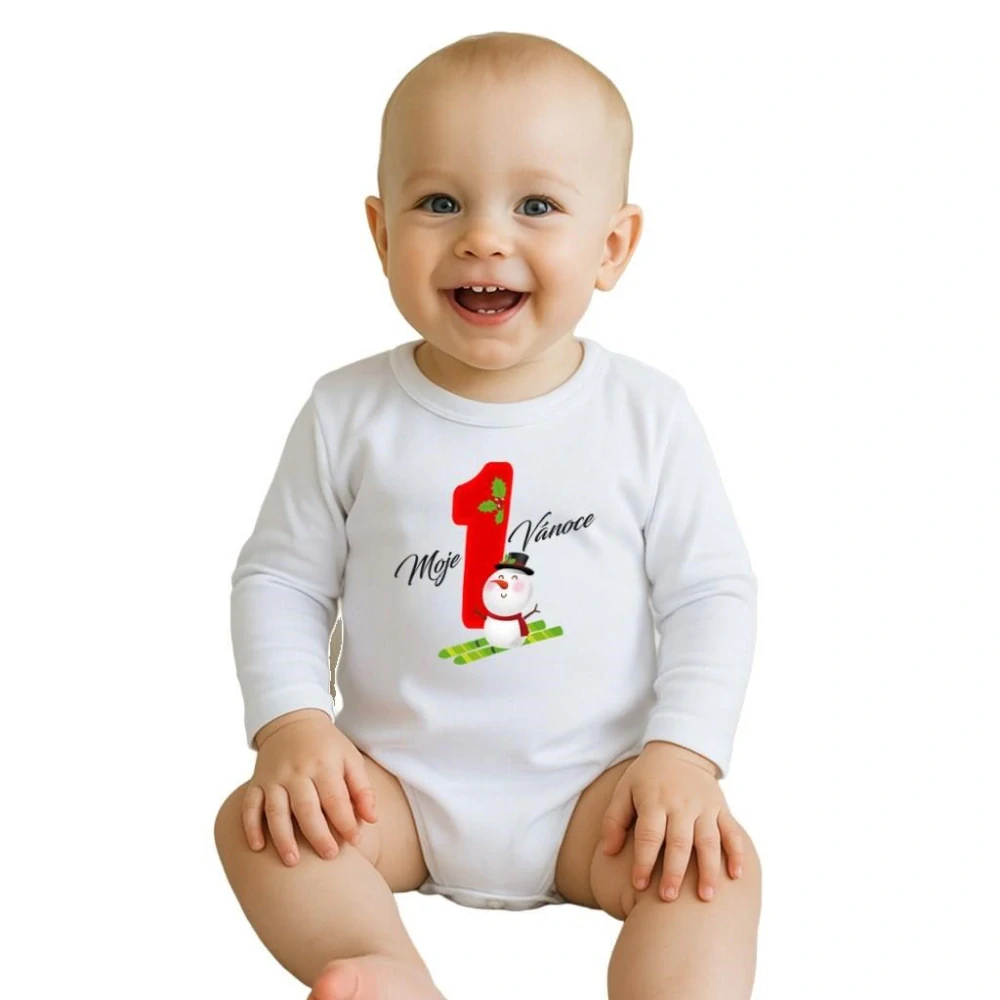 Body s potiskem New Baby Moje první Vánoce, vel. 62 (3-6m)