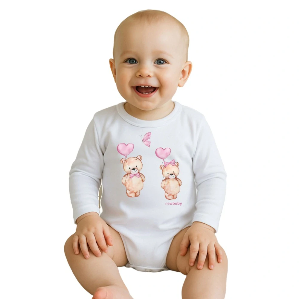 Dětské body s potiskem New Baby Love Bears, vel. 62 (3-6m)