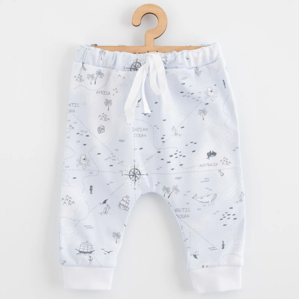 Dětské bavlněné kalhoty Jogger New Baby For Babies ocean, vel. 56 (0-3m)