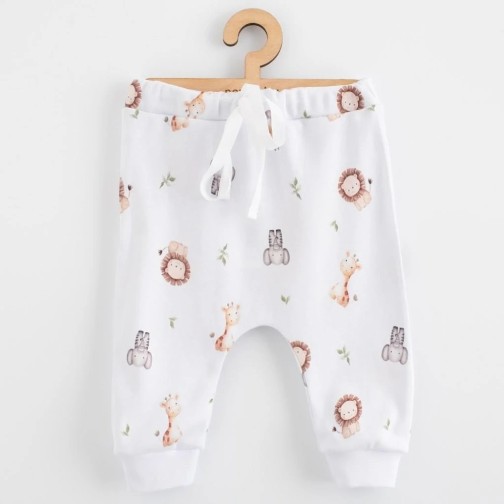 Dětské bavlněné kalhoty Jogger New Baby For Babies safari velikost 86 (12-18m)