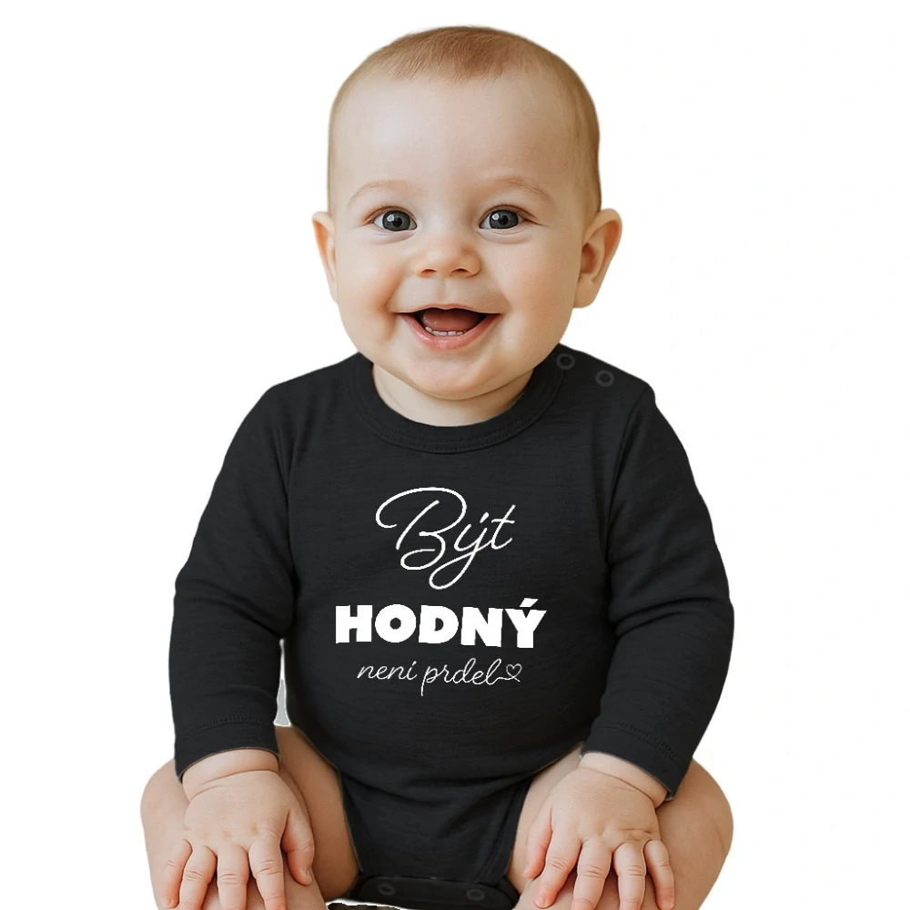 Dětské body s potiskem New Baby Být hodný....., vel. 74 (6-9m)