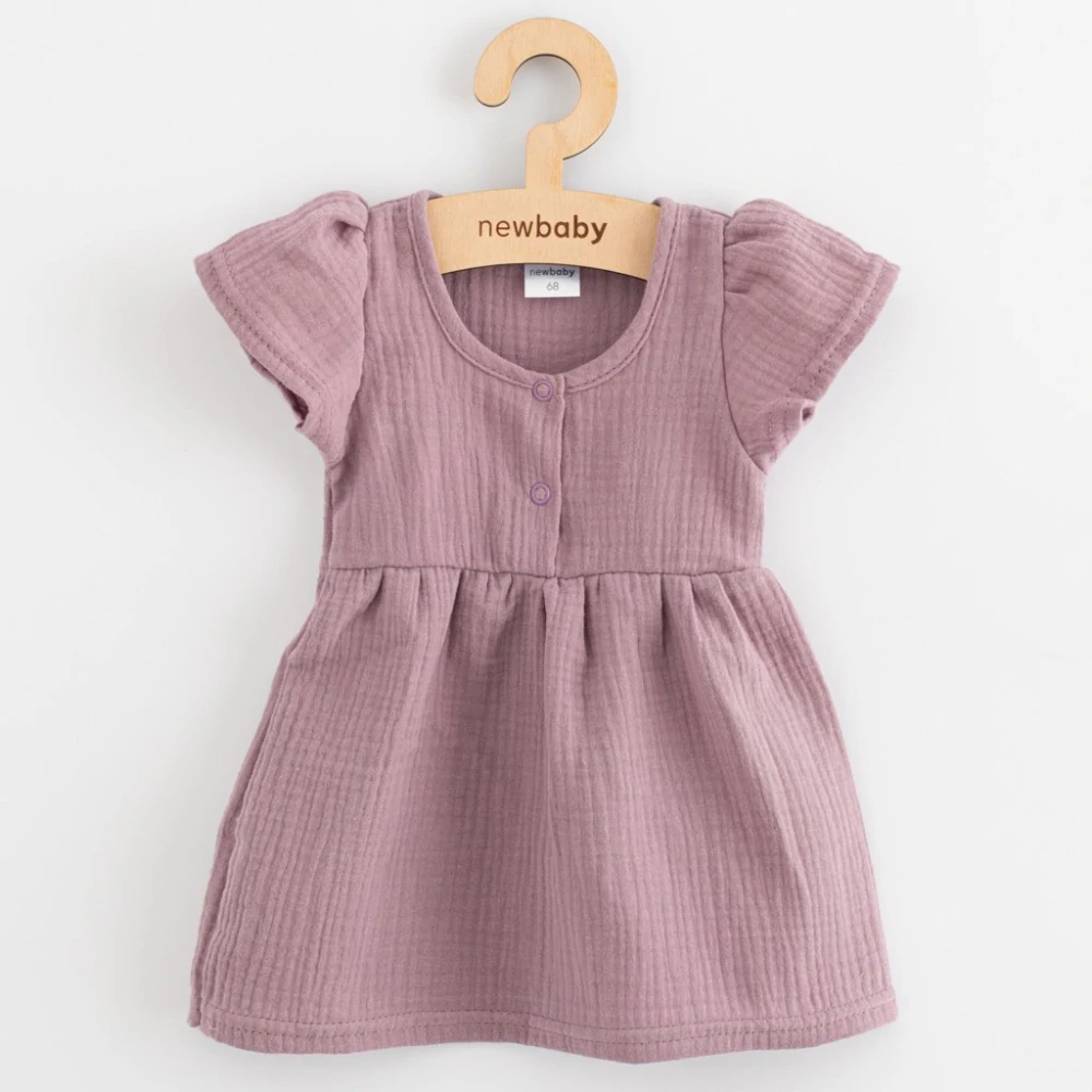Kojenecké mušelínové šaty New Baby lavender velikost 74 (6-9m)
