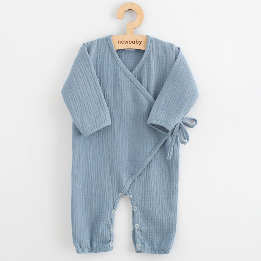 Kojenecký mušelínový overal New Baby blue velikost 74 (6-9m)