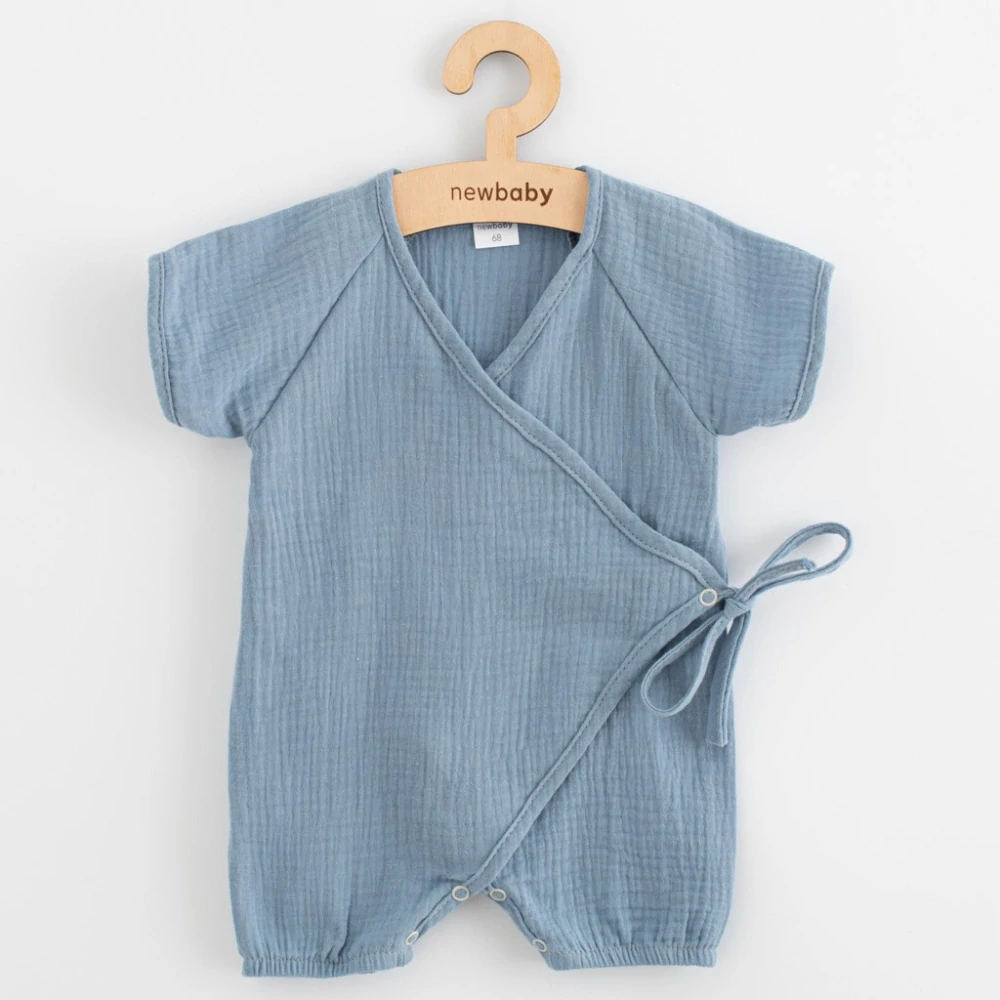 Kojenecký letní mušelínový overal New Baby blue velikost 62 (3-6m)