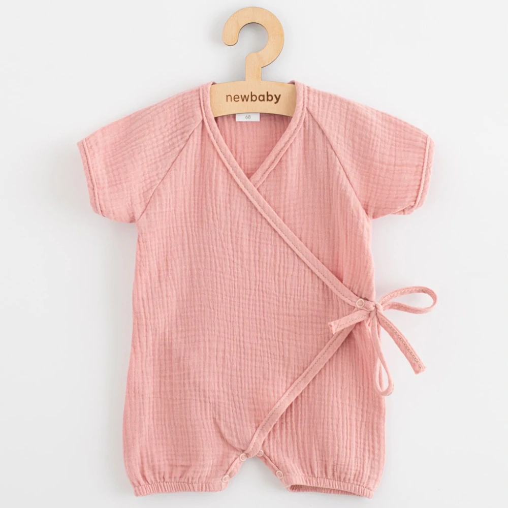 Kojenecký letní mušelínový overal New Baby pink velikost 74 (6-9m)