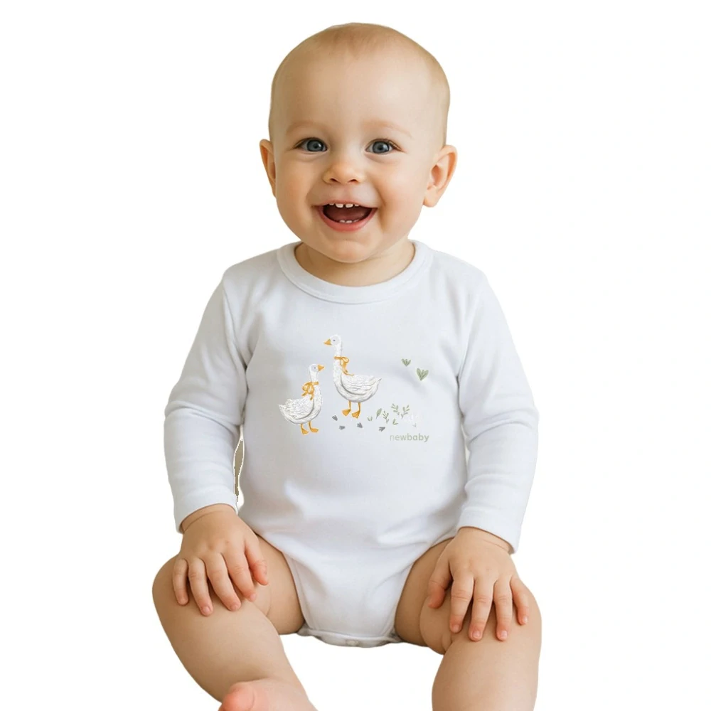 Dětské body s potiskem New Baby Husičky velikost 68 (4-6m)