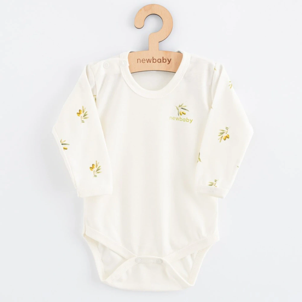Kojenecké body s dlouhým rukávem z organické bavlny New Baby Olivy, vel. 74 (6-9m)
