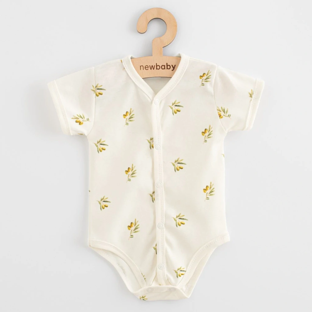 Kojenecké celorozepínací body s krátkým rukávem z organické bavlny New Baby Olivy, vel. 68 (4-6m)