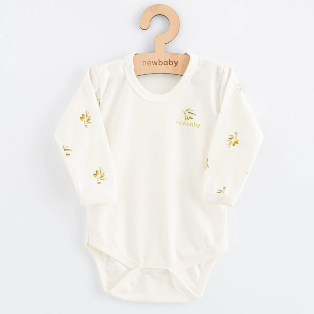 Kojenecké body s dlouhým rukávem z organické bavlny New Baby Olivy, vel. 86 (12-18m)