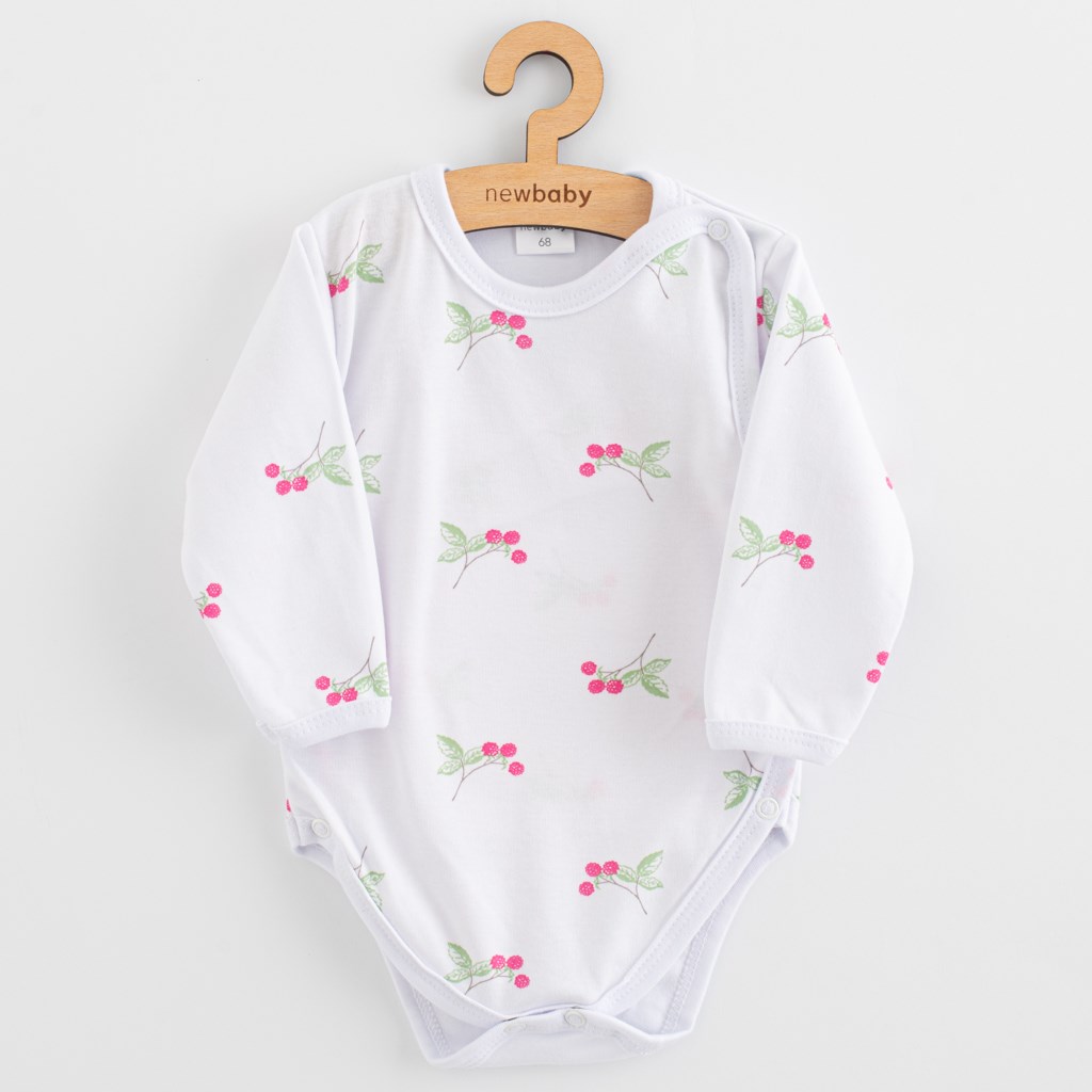 Kojenecké celorozepínací body New Baby Classic II raspberry, vel. 56 (0-3m)
