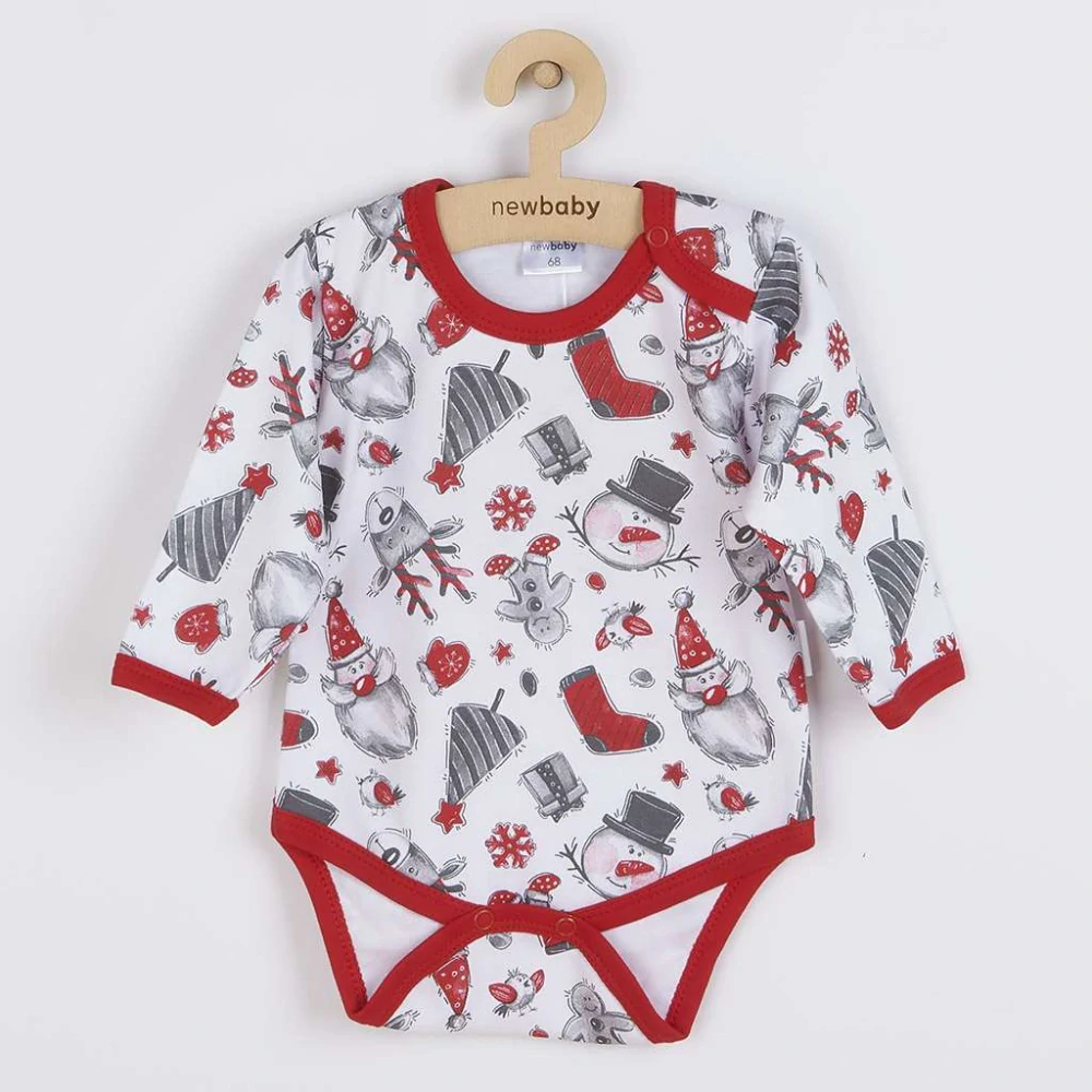 Kojenecké body s dlouhým rukávem New Baby Christmas velikost 80 (9-12m)