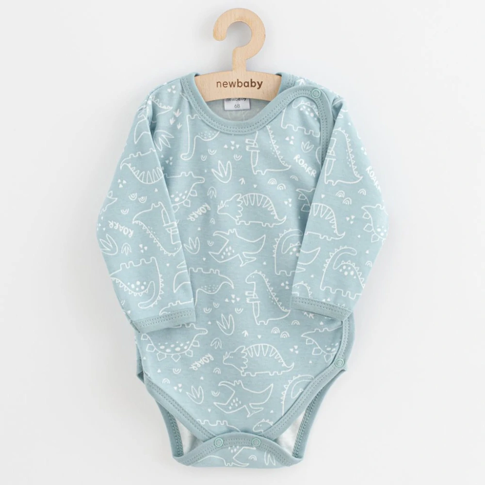 Kojenecké celorozepínací body New Baby Classic II dino mátový velikost 56 (0-3m)
