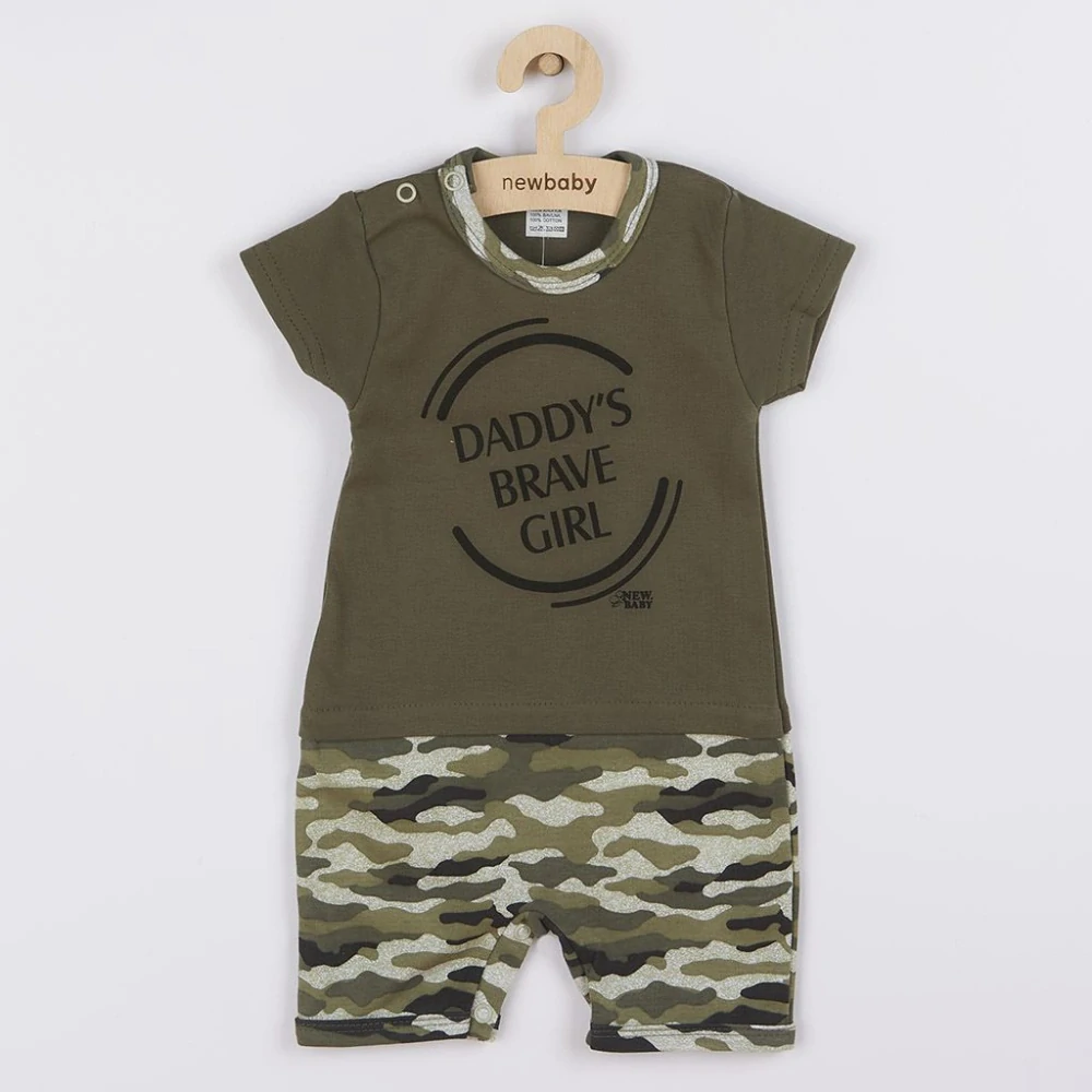 Kojenecký letní overal New Baby Army girl velikost 86 (12-18m)