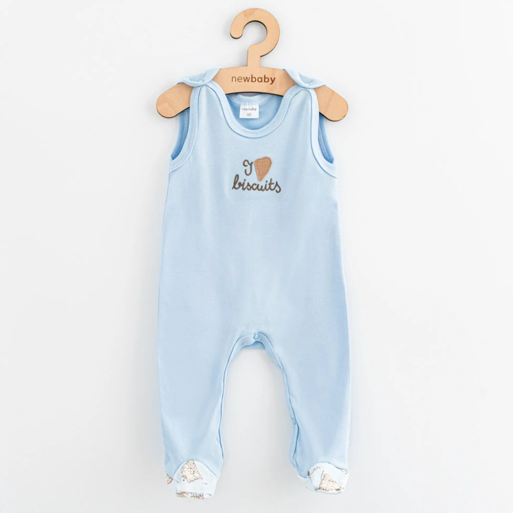 Kojenecké bavlněné dupačky New Baby Biscuits modrá velikost 80 (9-12m)