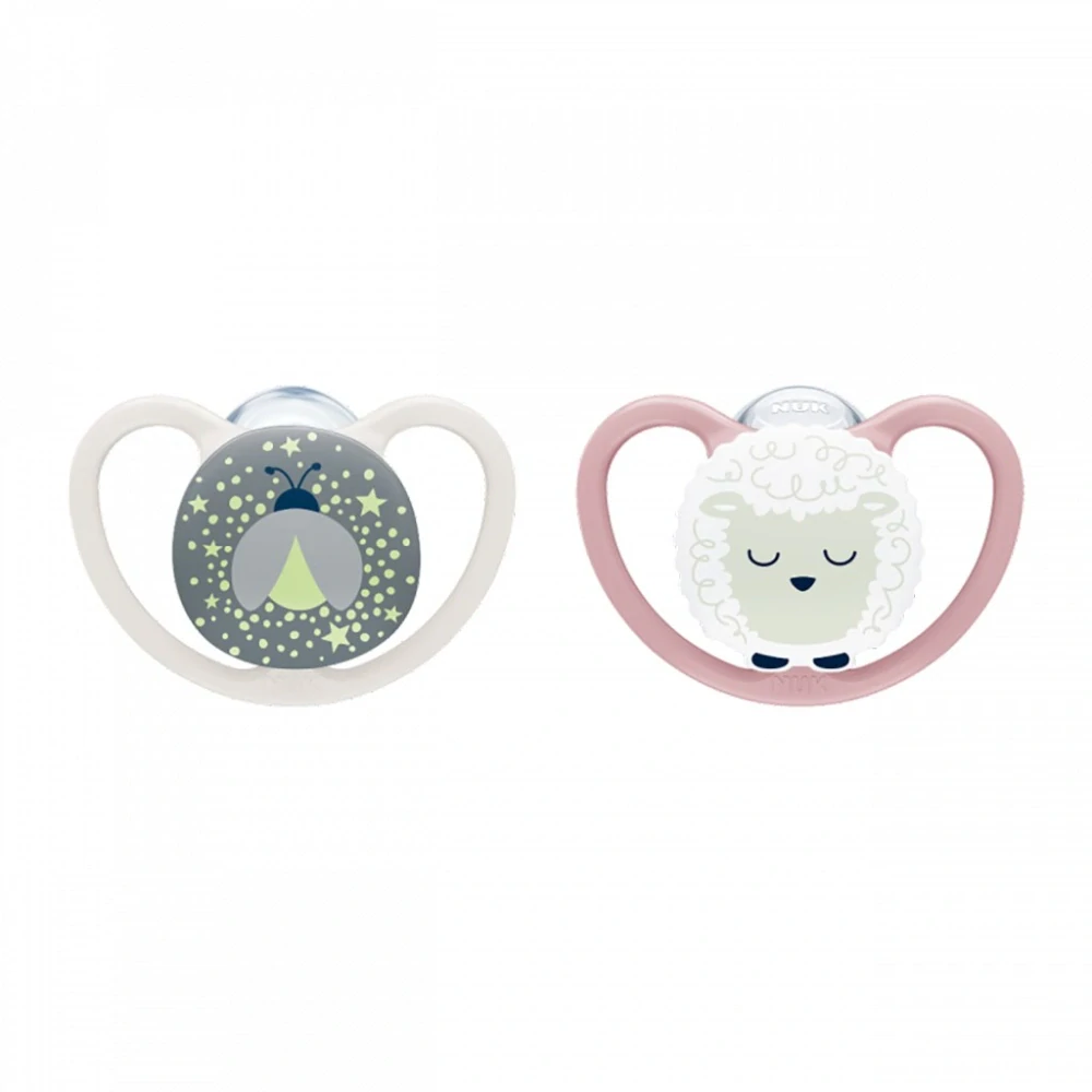 Dudlík NUK Perfect Match Air Night FIREFLY/SHEEP 6-18m 2ks box velikost 6-18 m