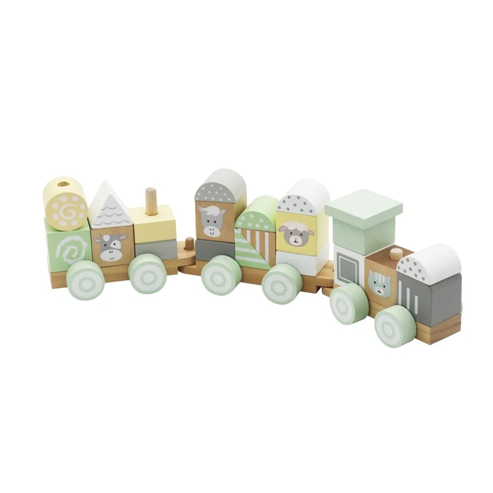 Dřevěný vláček s kostkami Baby Mix Baby Mix