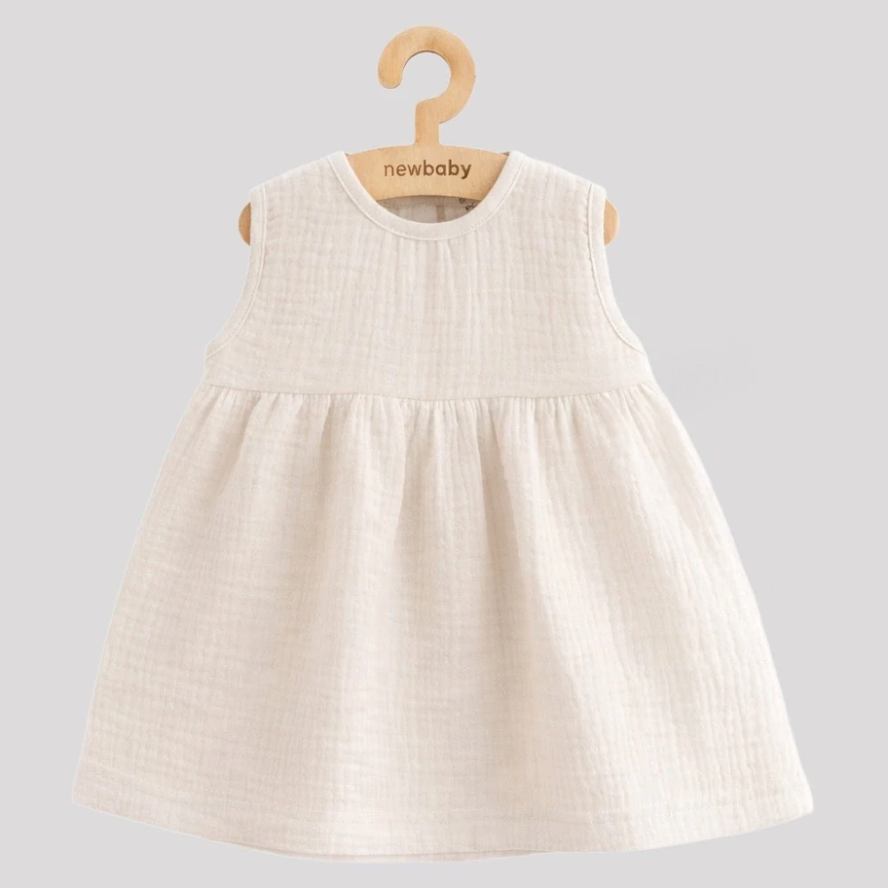 Kojenecké mušelínové šaty New Baby Ella linen, vel. 62 (3-6m)