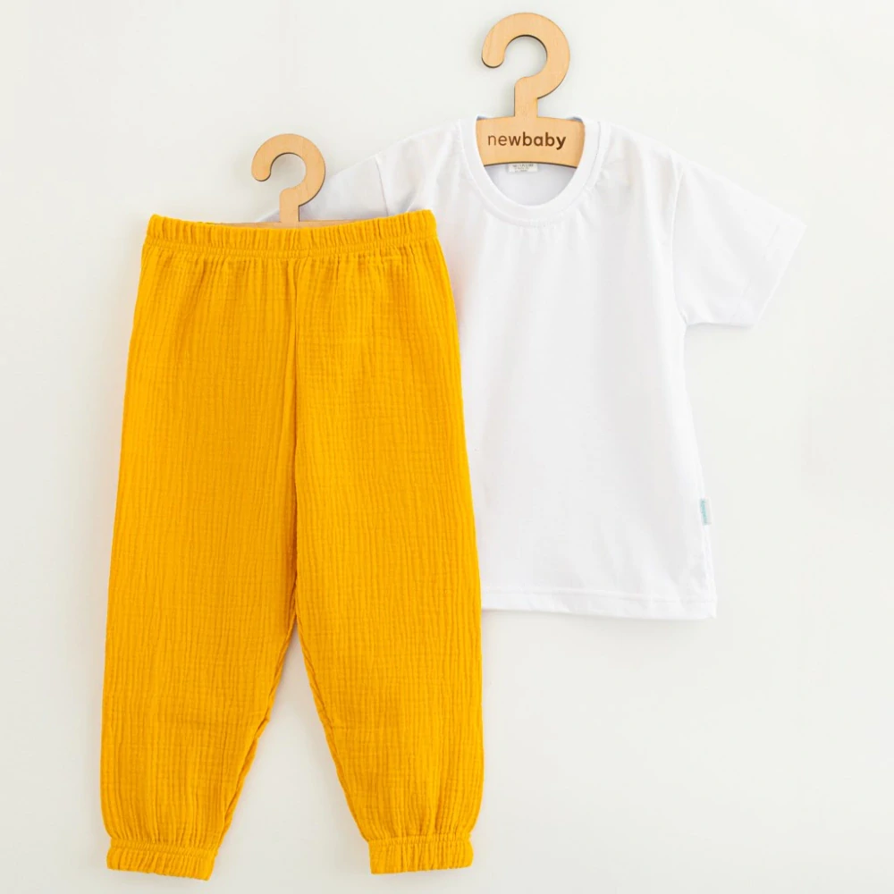 Dětská bavlněná souprava tričko a mušelínové kalhoty New Baby Kindergarten toffe, vel. 98 (2-3r)