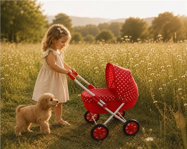 Dětský kočárek pro panenky New Baby Anička red