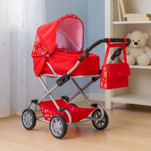 Dětský kočárek pro panenky 2v1 New Baby Monika červený