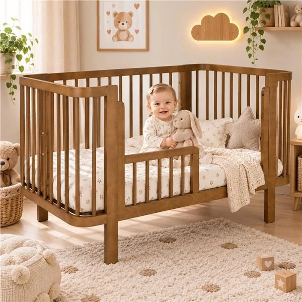 Dětská oválná postýlka Klára New Baby ořechová