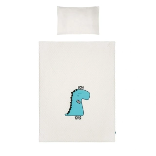 5-dílné ložní povlečení Belisima Dino 3D 100/135 smetanovo-tyrkysové