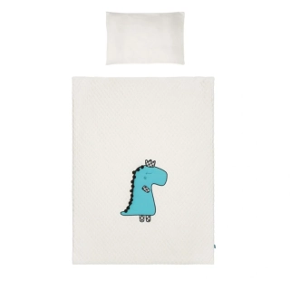 6-dílné ložní povlečení Belisima Dino 3D 100/135 smetanovo-tyrkysové