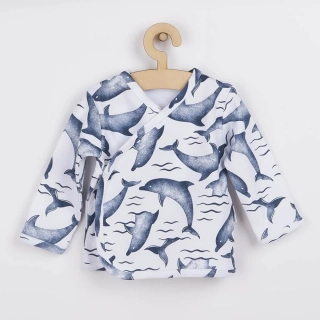 Kojenecká bavlněná košilka Nicol Dolphin velikost 56 (0-3m)