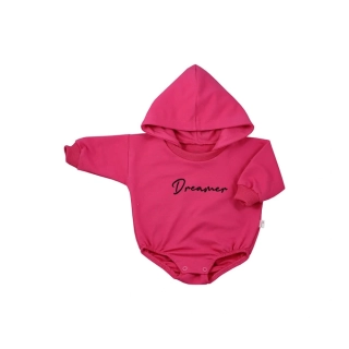 Kojenecké teplákové body baggy s kapucí Koala Dreamer tmavě růžová velikost 86 (12-18m)