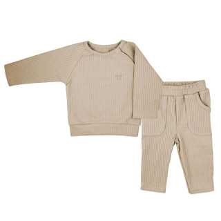 Kojenecké tričko s dlohým rukávem a tepláčky Koala Bello beige velikost 62 (3-6m)