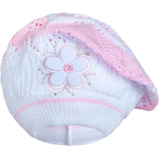 Pletená čepička-baret New Baby světle růžová velikost 104 (3-4r)