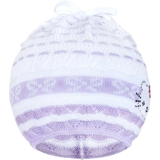 Pletená čepička-šátek New Baby kočička fialová velikost 104 (3-4r)