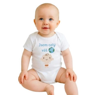 Body s potiskem New Baby Jsem celý váš svět velikost 50