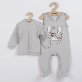 Kojenecká soupravička New Baby Mouse šedá velikost 80 (9-12m)