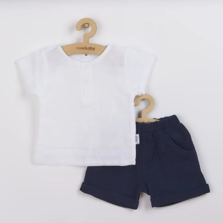 Kojenecká mušelínová soupravička New Baby Summer Nature Collection tmavě modrá velikost 56 (0-3m)