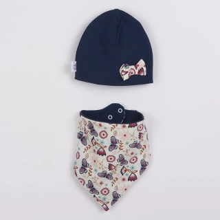 Kojenecká čepička s šátkem na krk New Baby Missy modrá velikost 92 (18-24m)