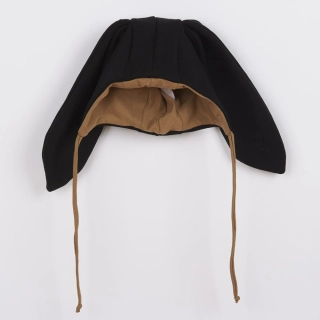 Kojenecká bavlněná čepička s oušky New Baby Favorite černá velikost 86 (12-18m)