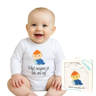 Body s potiskem New Baby Když nespím já, tak ani vy - dárkové balení velikost 86 (12-18m)