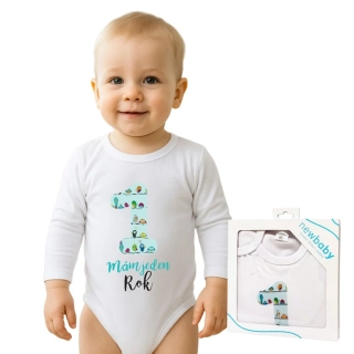 Body s potiskem New Baby Mám jeden Rok - dárkové balení velikost 86 (12-18m)
