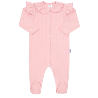 Kojenecký bavlněný overal New Baby Stripes růžový velikost 86 (12-18m)
