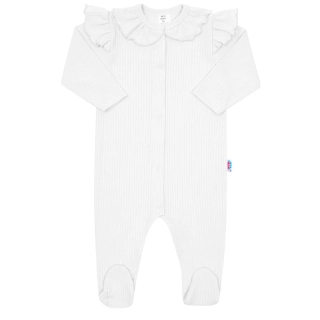 Kojenecký bavlněný overal New Baby Stripes bílý velikost 68 (4-6m)